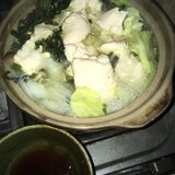 ポン酢でさっぱり胸肉の水炊き